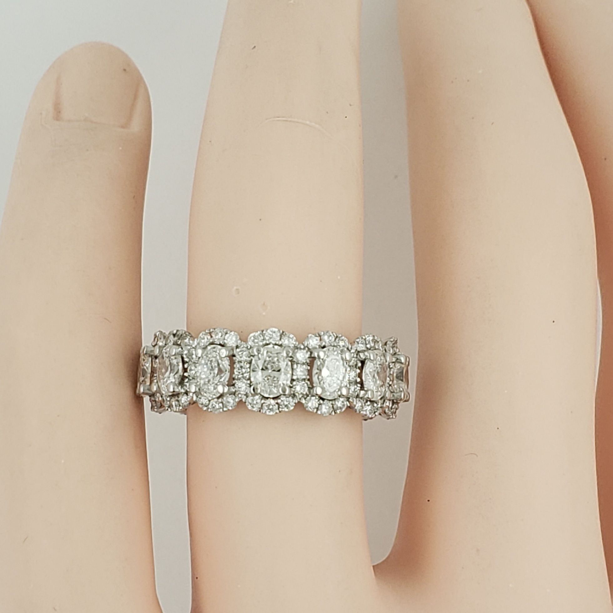 Oval Shape Eternity Band with Halo